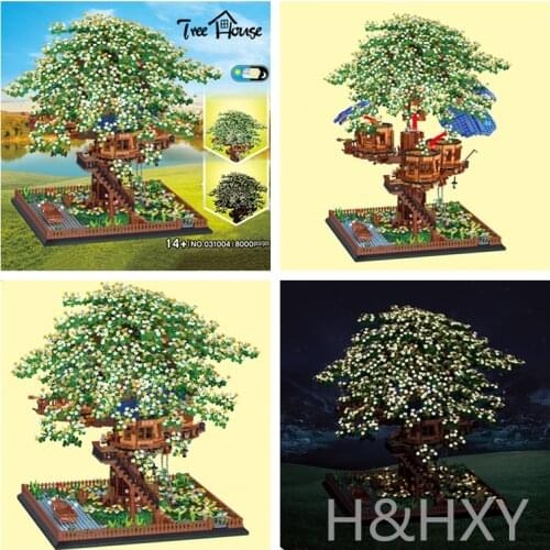 MORK H&HXY Tree House 031004 8000Pcs 6007 3117Pcs PG S001 2156Pcs Building Blocks Brick Toys Chirstmas birthday Gifts 21318