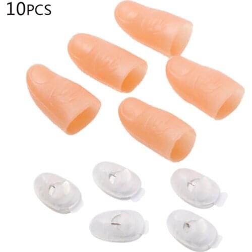 2021 New 10Pcs Funny LED Light Magic Finger Sleeves Flashing Glow Tumbs Halloween Party