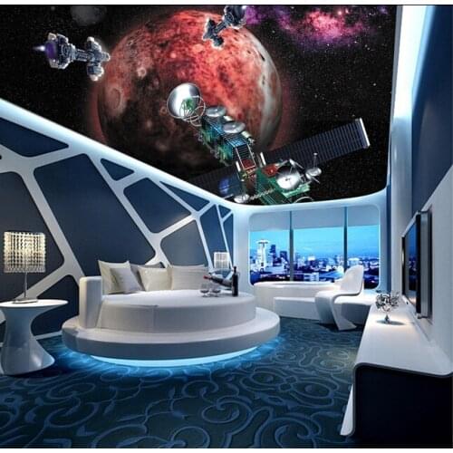 Custom papel DE parede 3 d, star and space shuttle for the living room bedroom ceiling wall waterproof wallpaper