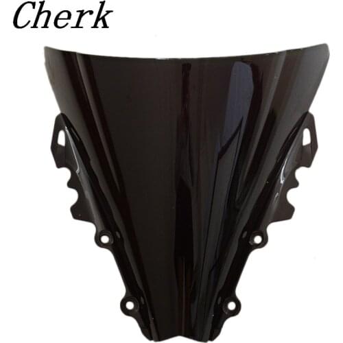 Black Motorcycle ABS Double Bubble Windshield Fairing Windscreen Screen For Yamaha YZF R6 2006-2007 06 07
