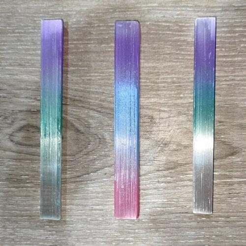 Wholesale Gemstone Electroplated Light Rainbow Aura Selenite Natural Quartz Crystals LZH
