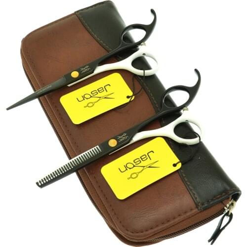 Jason 5.5 inch Professional Hair Scissors Japan 440C Barber Cutting Shears Salon Hair Thinning Scissors Haircut Razors A0071D