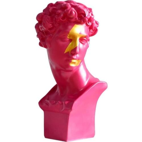 SIMPLE MODERN PINK LIGHTNING GIULIANO DE' MEDICI ART SCULPTURE STATUE HANDMADE ART FIGURINE RESIN CRAFTS HOME DECORATION R2225