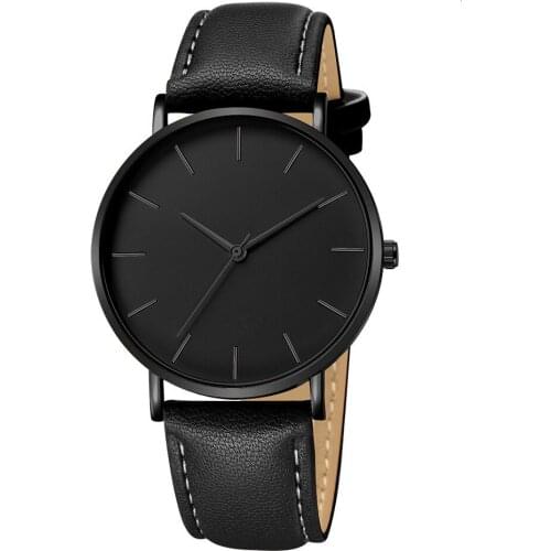 Simple Men Watch Business Alloy Case Synthetic Leather Analog Quartz Wrist Watch Male Clock relogio masculino reloj hombre