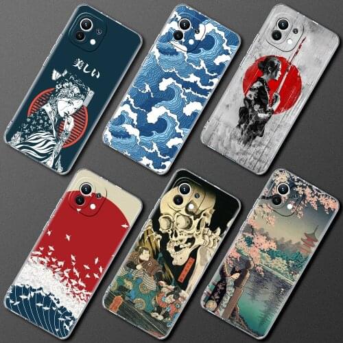 Clear Case For Xiaomi Mi Poco X3 NFC 10T Pro M3 Note 10 Lite 9T F3 Shockproof Soft Silicone Phone Cover Japanese Style Art Japan