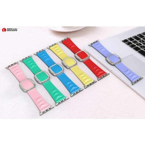 For Apple Watch Band 44mm 40mm 42mm 38mm Silicone Modern Band Belt Flexible Watch Strap for Apple Watch SE Series 6 Wristband