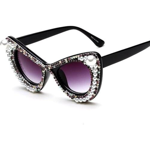 2019 Fashion Sunglasses Women Cat Eye Sunglasses Luxury Diamond Cute Sun Glasses for Ladies Vintage Shades Gafas De Sol Feminino