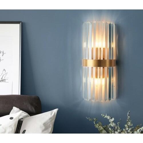 Modern LED Wall Lights for Living Room Crystal Hanging Wall Lamp Bedroom Bedside Lamps Gold Wall Sconce Indoor Decor Lighting