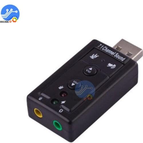 Mini External USB Sound Adapter Card USB 2.0 7.1 To 3.5mm Headphone Adapter Audio Receiver Transmitter For Mic Speaker