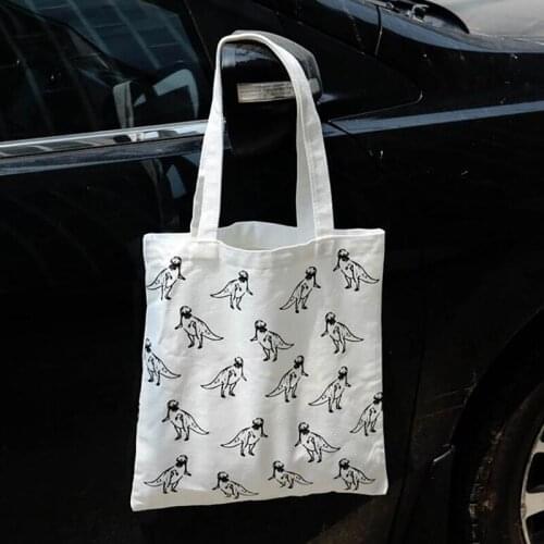 Women Shoulder Bags Cartoon Printing Zipper Canvas Handbags Fashion Female Casual Simple Students School Bags