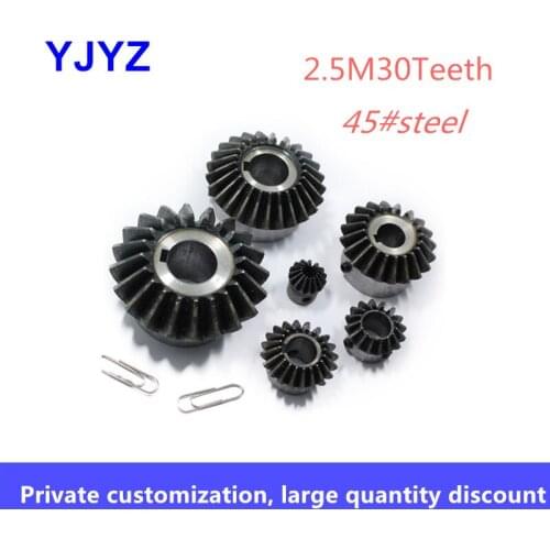1 pc 2.5M30teeth standard hole bevel gear 90 degree 45 steel quenching screw hole fixing special offer