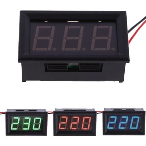 1 PC New Mini AC 60-500V 3-Digital LED Voltmeter Panel Display Voltage Meter w/ 2 Wires P00