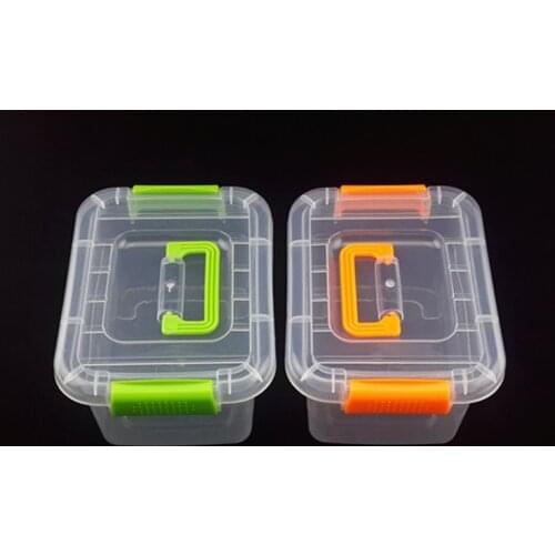 1PC 3 Size Plastic Storage Box Portable Storage Finishing Box Transparent Plastic Boxes Large Tools Boxes with Handle JF 0670