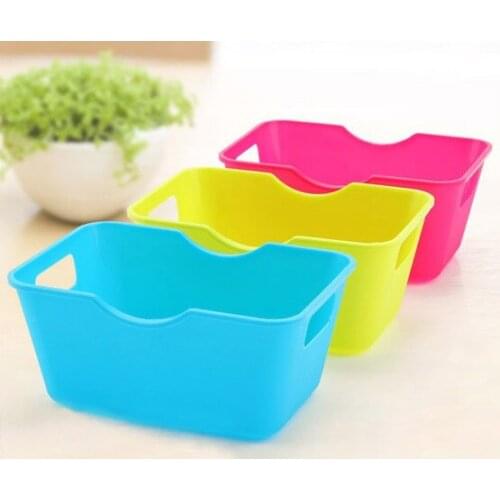 1PC Random Color Practical NEW Fashion PP Plastic Office Desktop Storage Boxes Makeup Organizer Storage Box OK 0322