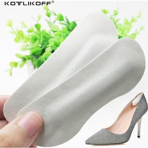 100 Pairs PU Sticky Invisible Back Heel Pads Cushion Insert Pads for High Heel Shoes Grip Adhesive Liner Foot Care Insoles