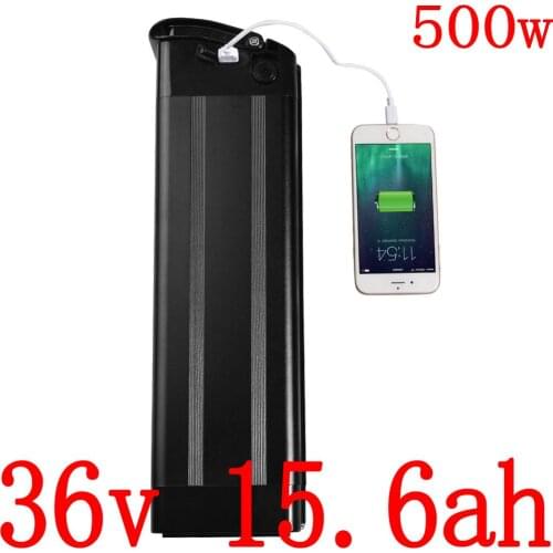 36V Electric Bike Battery 36V 8AH 10AH 13AH 14AH 500W Silver Fish Battery 36V 15AH 17AH 18AH 20AH Lithium Battery with2A Charger