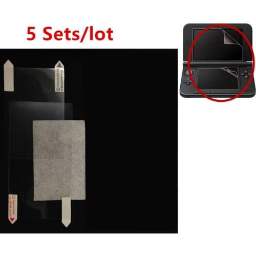 5 Sets/lot High transparent HD full set top under screen protector guard film Cover for For Nintendo NEW 3DS XL LL For NEW 3DSLL