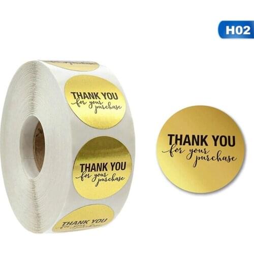 500pcs/Roll Gold Thank You Baking Wedding Decoration Sticker Label For Sealing Label Decoration Children Toy Sticker