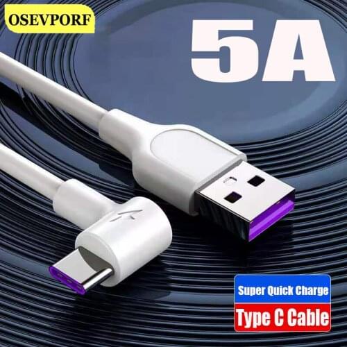 5A Fast Charging USB C Cable For Samsung S20 S10 Typec Cabo USBC Nylon Cord For Oneplus 8 9 Data Wire Quick Charge Type C Cable