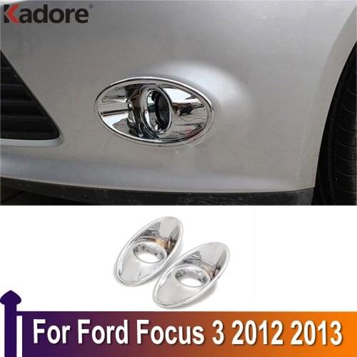 For Ford Focus 3 2012 2013 ABS Chrome Front Foglight Fog Light Lamp Cover Trim Car Protect Exterior Car Accessories Car Styling