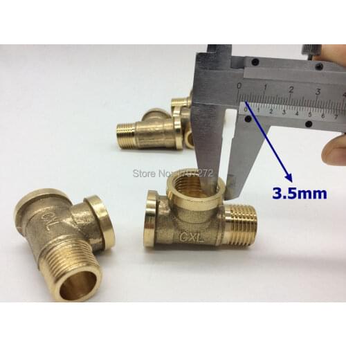 Free shipping Copper pipe fitting G1/2" female and male tee Pipe fitting, plumbing copper fittings, copper three contact
