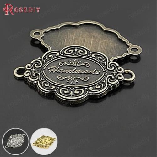 C365)20 pieces 41x26mm Antique Bronze Zinc Alloy Handmade Bracelet Connector Charms Diy Jewelry Findings Accessories Wholesale