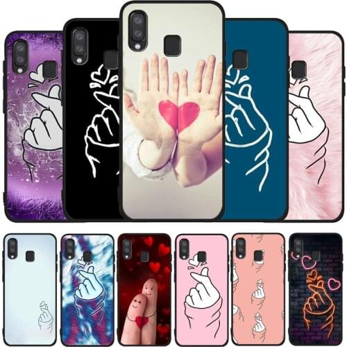 Love On The Finger Heart black phone Case For Samsung A10 20 30 40 50 30S 50S 60 70 M10 M30S M40 A31 51 71 A20E A10E A21S