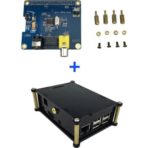 Raspberry pi 3 Digital Sound Card HIFI DiGi I2S SPDIF Module with Acrylic Case for Raspberry Pi 2 Model B B+ Free Shipping