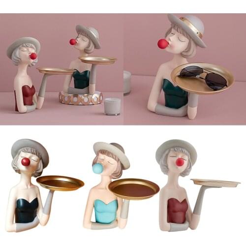 European Style Bubble Girls Figures Posture Figurine Statues with Table Top