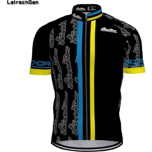 LairschDan Mens Black Cycling Jersey Tops Summer MTB Bike Jersey Pro Bicycle Shirt Breathable Cycling Clothing Cycle Wear