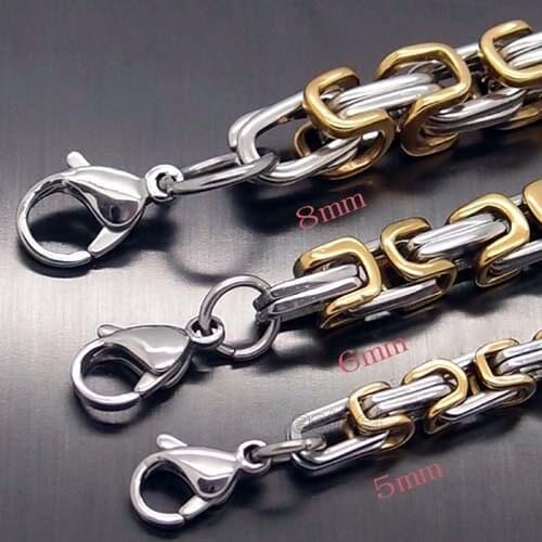 Granny Chic Byzantine Box Link Chain Necklace For Men Stainless Steel Chain Fashion Men Jewelry Wholesale 7-40"