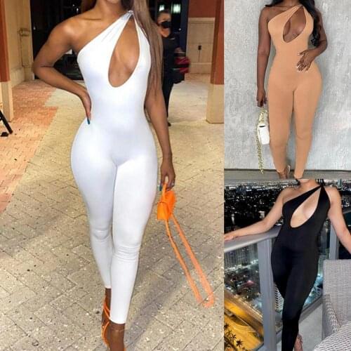Solid Color Jumpsuit Good Workmanship Streetwear Skin-friendly Sexy Knot Sleeveless Lady Jumpsuit for Stage Show 2021