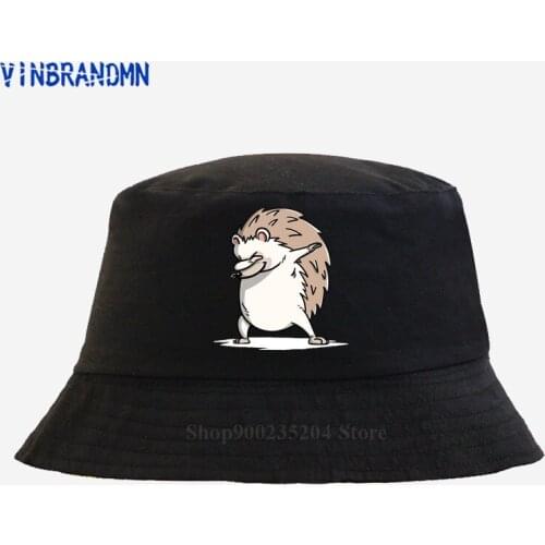 Teenage boy Comic Lovely Hedgepig Dab Fishing hat Funny Dabbing Hedgehog Bucket hat men youth Cute Wild Animal printed visor hat