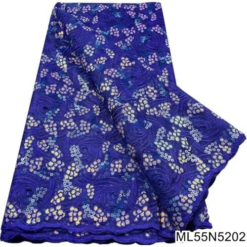BEAUTIFICAL African Organza Lace Fabric African Net Lace Sequins Lace Fabric 5Yards Nigerian Lace Fabric For Dress ML55N52