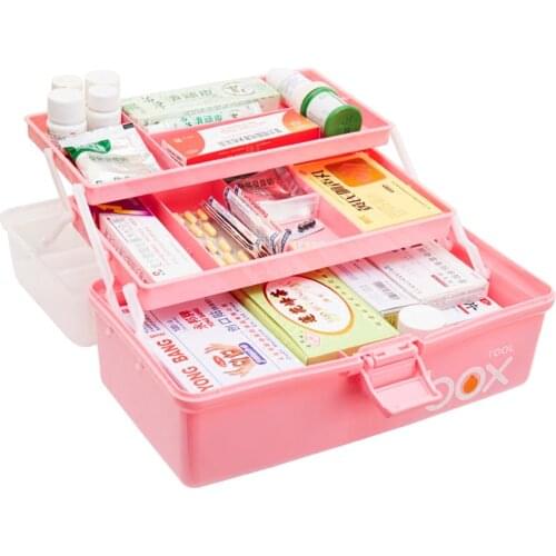 Colorful Plastic Multifunctional Portable Storage Box Three Layers Adjustable Save Space Medicine Box Children Painting Toolbox