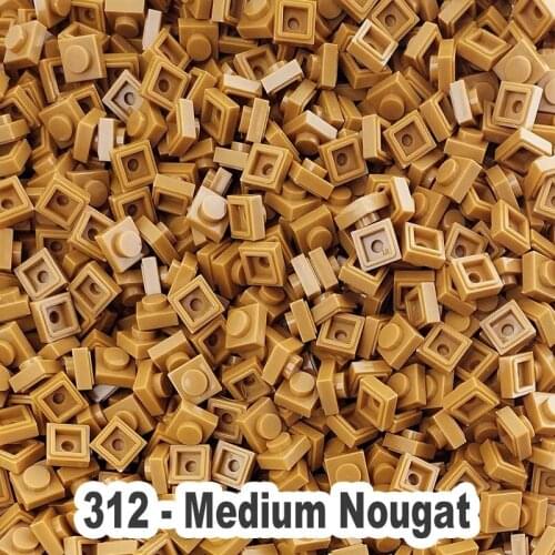 L*go 3024 Plastic Small Building Blocks Brick Accessory 1X1 Plate No.312 Medium Nougat Pixel Art DIY Educational Toys For Adult