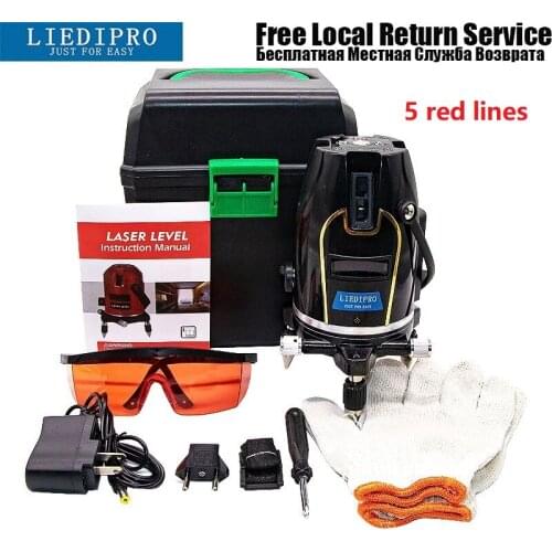 Nivel Lase 5 Lines 6 Points Level Laser Level Tilt Function 360 Rotary Self Leveling Horizontal Vertical Cross Line Lazer Level