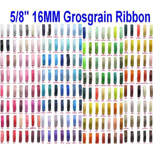 5/8" 16mm 100% polyester plain solid color grosgrain ribbon gift ribbons and bows accessories