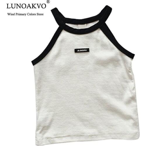 Toddler Girl Summer Clothes 2021 Baby Girls Tank Top Solid Color Kids Letter Vest Thin New Fashion Baby Tops Childrens Clothing