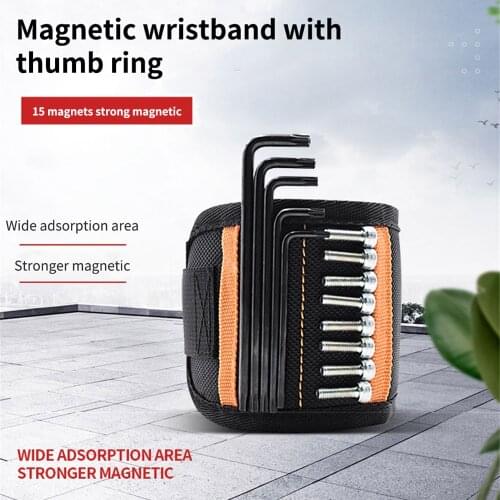 Magnetic Bracelet Wristband Hand Wraps Electrician Wrist Tool Belt Adjustable Electrician Wrist Screws Nails Drill Holder Belt