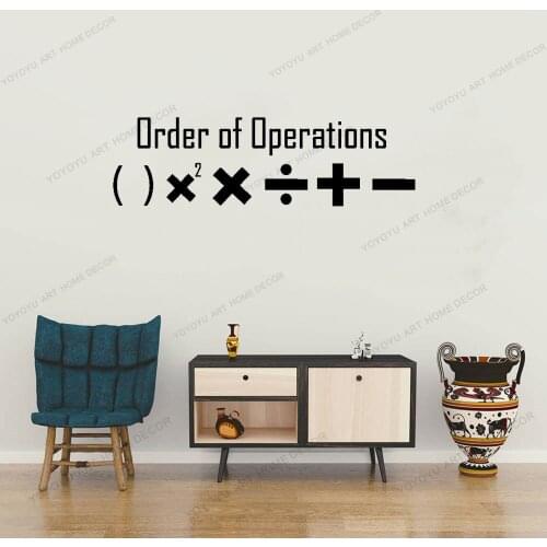 Order of OperationsMath Symbols Wall Stickers Vinyl Wall Decal Kids Room Classroom Decals Teacher Decor Sticker CX777