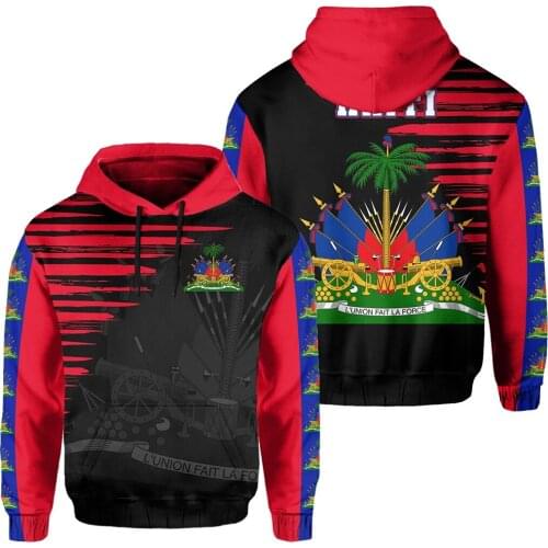 Newest Country Emblem Flag Caribbean Sea Haiti Island Retro Pullover Men/Women Tracksuit 3Dprint Streetwear Harajuku Hoodies B-1