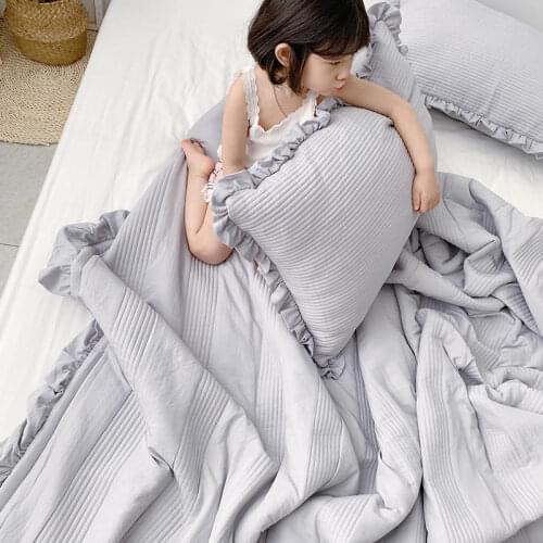 New Solid color Pink White Summer quilted bedspreads Blanket Comforter Bed Cover Quilting (Free pillowcase) comforters