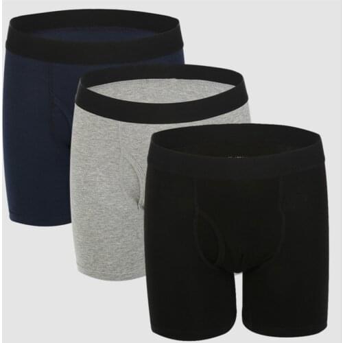 3PCS Pack Mens Long Boxer Brief Underwear