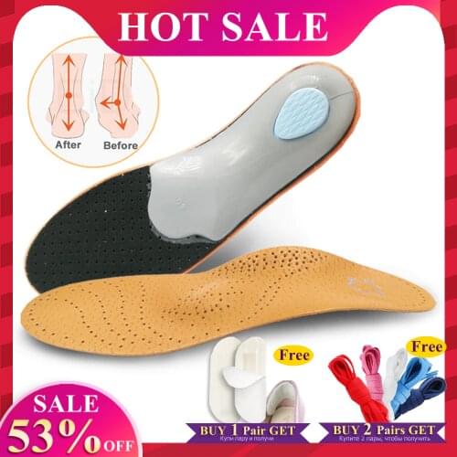EiD 3D Premium healthy Leather orthotic insole for Flatfoot High Arch Support orthopedic Insole Insoles men and women shoes