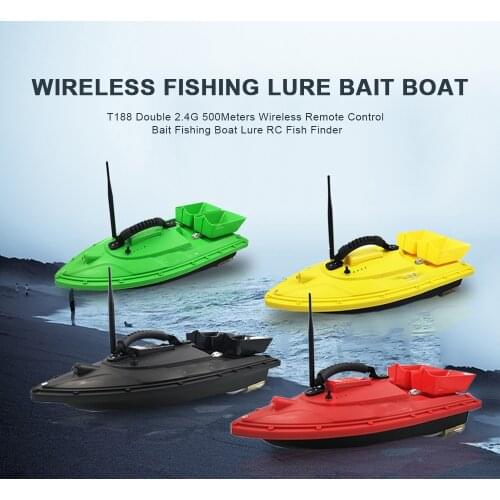 PDDHKK Wireless Fishing Lure Bait Boat T188 Double 2.4G 500M Remote Control 1.5kg Load Bait Fishing Boat Lure Toy RC Fish Finder