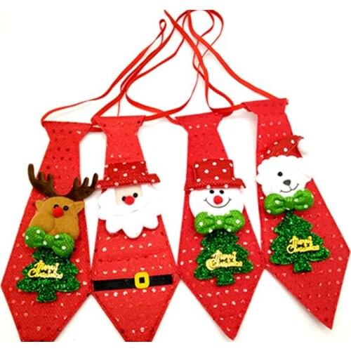 Christmas Gift NEW Child Cartoon Santa Snowman Fawn Glowing Tie Small Toy Christmas Led Party Decoration Kid Toys Glow In Dark