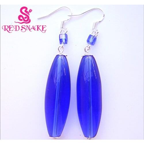 RED SNAKE Fashion Dangle Earrings Handmade Classic navy bule olivary Murano Glass Earring