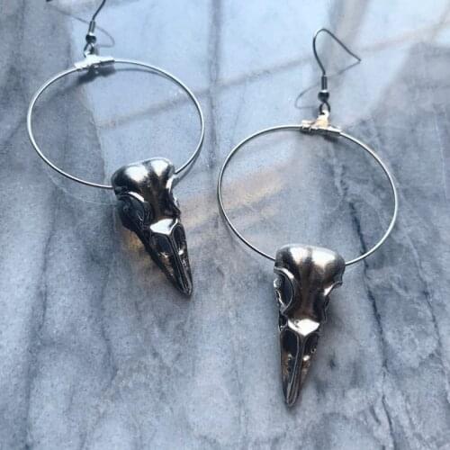 Crow Hoop Earrings Gothic Fashion Novelty Beautiful 2020 New Women Classical Silver Color Gift Girlfriend Jewellery