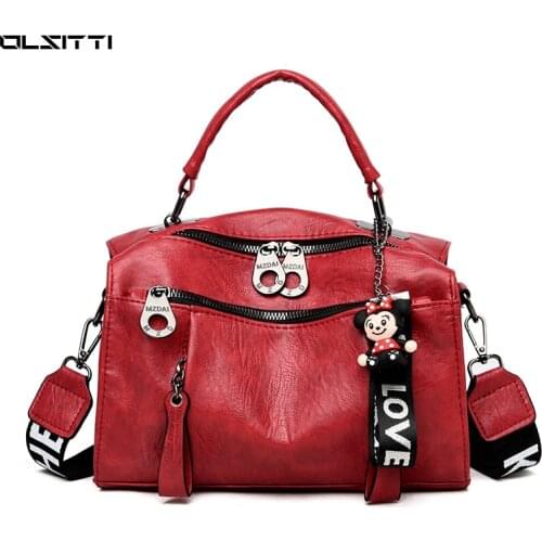Womens Leather Handbags 2021 New Crossbody Bags For Woman Fashion Shoulder Retro Ladies Solid color Hand Sling bags